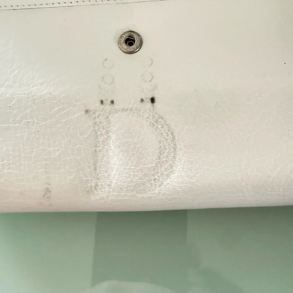 Christian Dior Off White Long Soft Leather Wallet